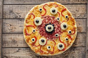 pizza terrorifica para Halloween